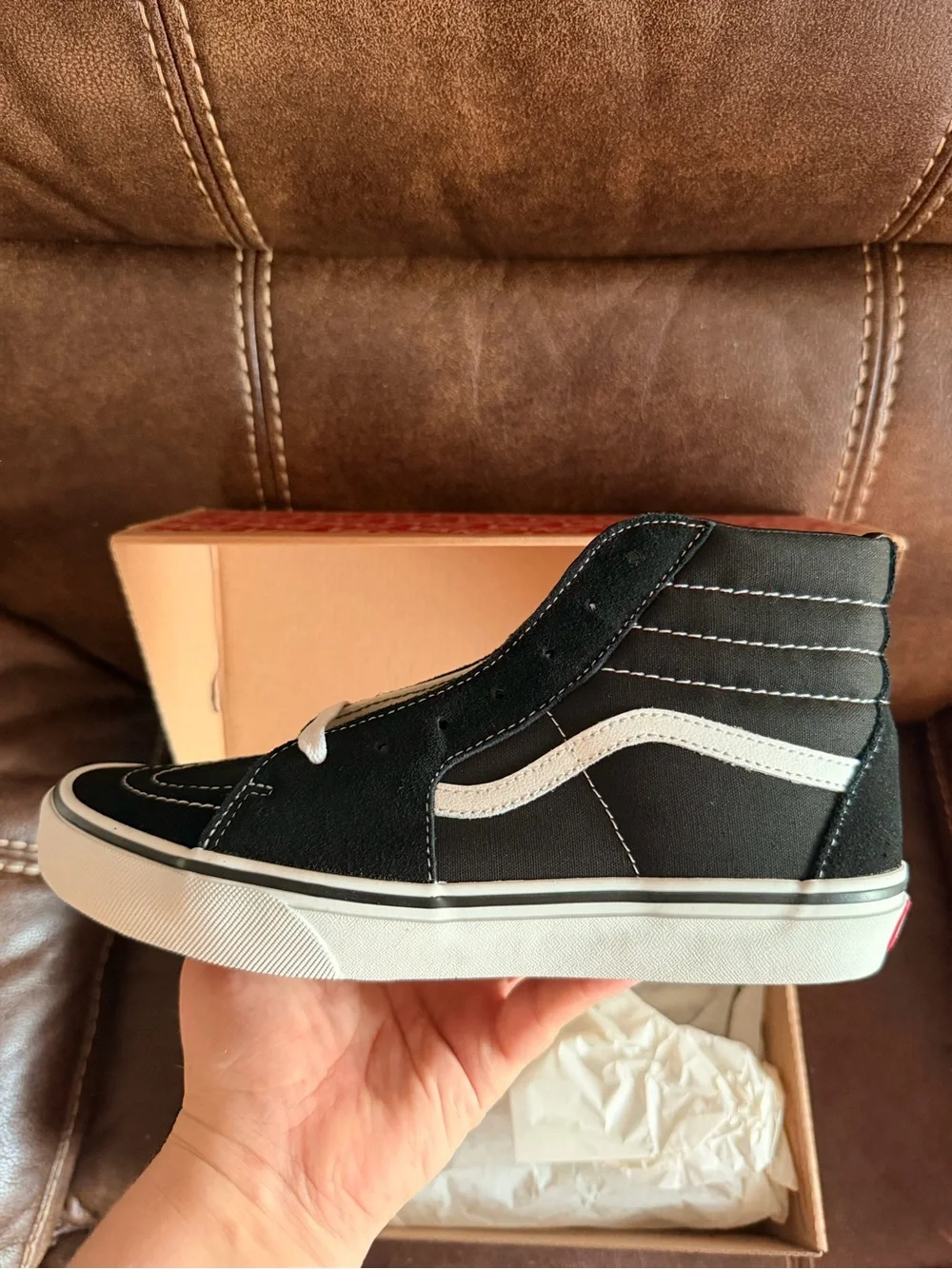 •VANS• Sk8-Hi Black/Black/White Shoes Sneakers >> NIB >> Off the Wall